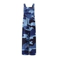 thumbnail image 5 of Awdenio Women's Jumpsuits, Rompers & Overalls Camouflage Printed Jumpsuit Casual Button Pocket Sleeveless Wide Leg Trousers, 5 of 7