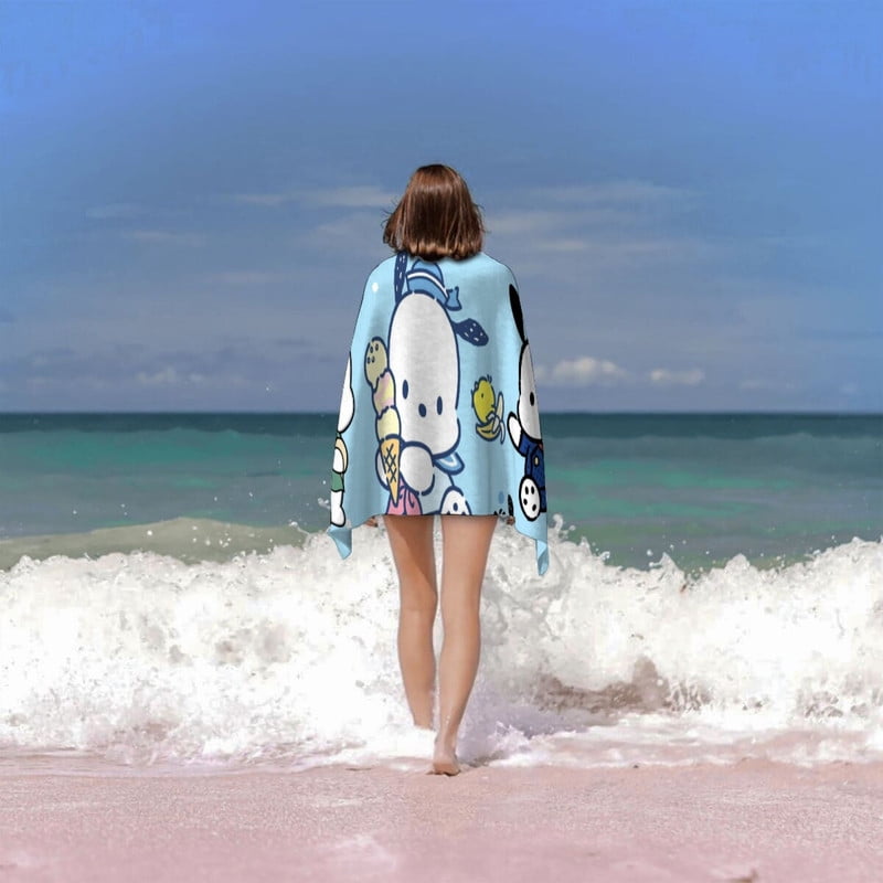 pochacco Gifts Beach Towel for Women Girl Birthday Inspired Fan Bath Outdoor Music Lover