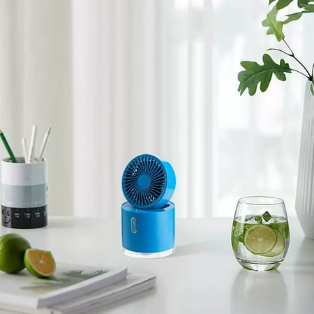 

XIAOFFENN Portable Air Conditioner Fan Mini Quiet USB Desk Fan，Evaporative Air Cooler With 3 Speeds Strong Wind With LED Light