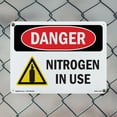 thumbnail image 4 of Nitrogen In Use OSHA Danger Rigid Plastic Sign 14 Inch x 10 Inch - 10 Pack, 4 of 8