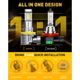 thumbnail image 4 of Bombillas LED para auto AUXITO H11 9005 60000 lm 6500 K, paquete de 4, 4 of 8