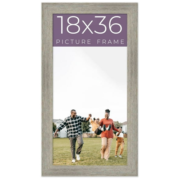 18x36 Frame Grey Real Wood Picture Frame Width 1.5 Inches | Interior Frame Depth 0.5 Inches | Barn