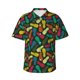 thumbnail image 1 of Fotbe Pineapple Fruit Colorful Camisa Hawaiana para Hombre Unisex – Camisa Casual de Verano con Botones de Manga Corta de Algodón y Lino,X-Large, 1 of 7