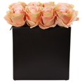 thumbnail image 1 of Arrangement de Roses en Vase Noir&44; Pêche, 1 of 1