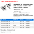 thumbnail image 2 of Engine Mount and Transmission Mount Kit 2 - Compatible with 2015 - 2017 Chrysler 200 2.4L 4-Cylinder 2016, 2 of 2