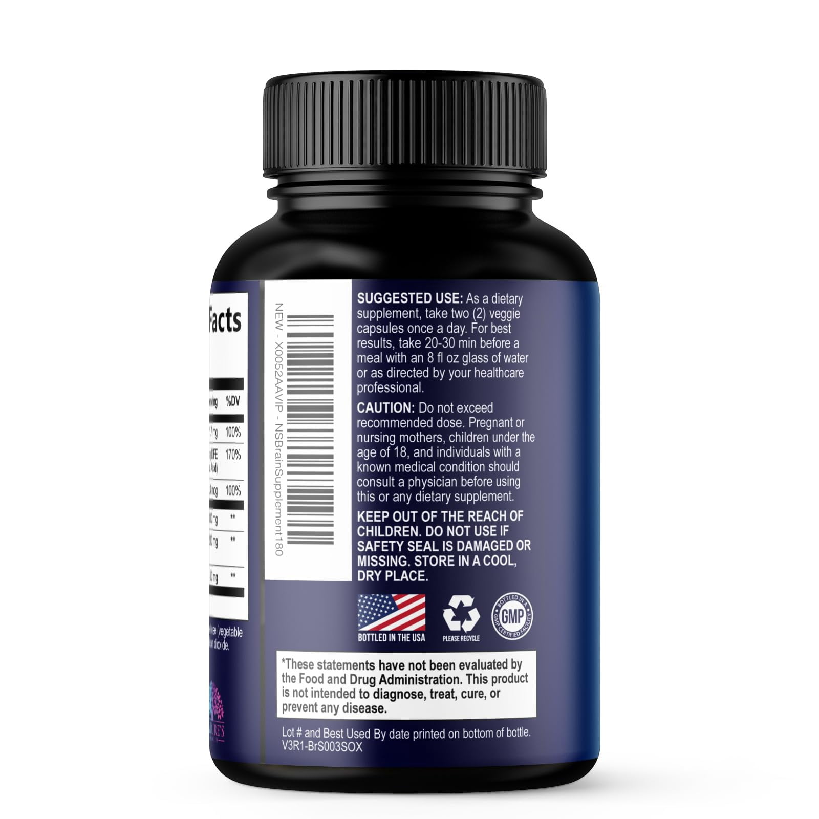 Nature's Strength Brain Supplements, Memory and Focus Support, 120