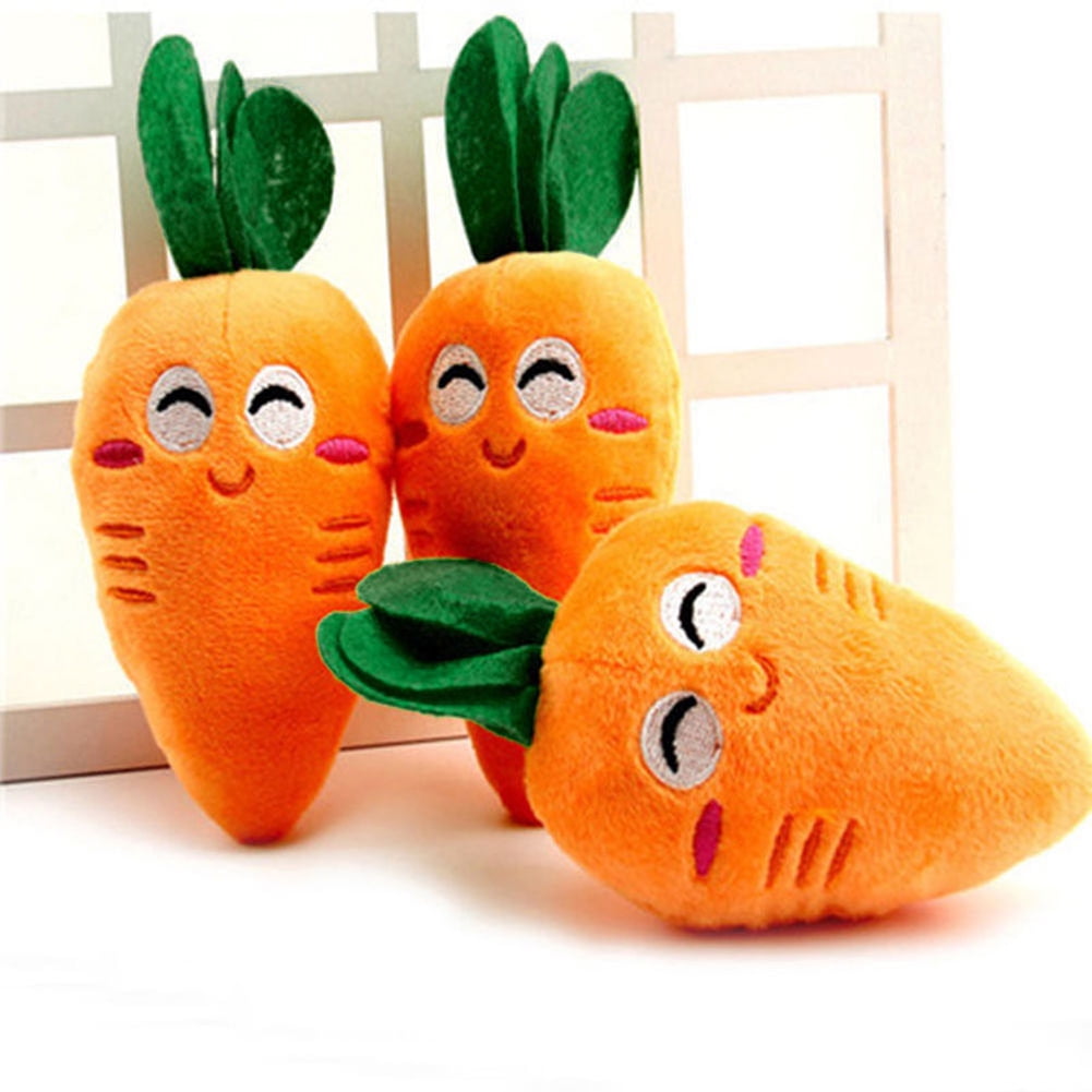 plush carrot dog toy