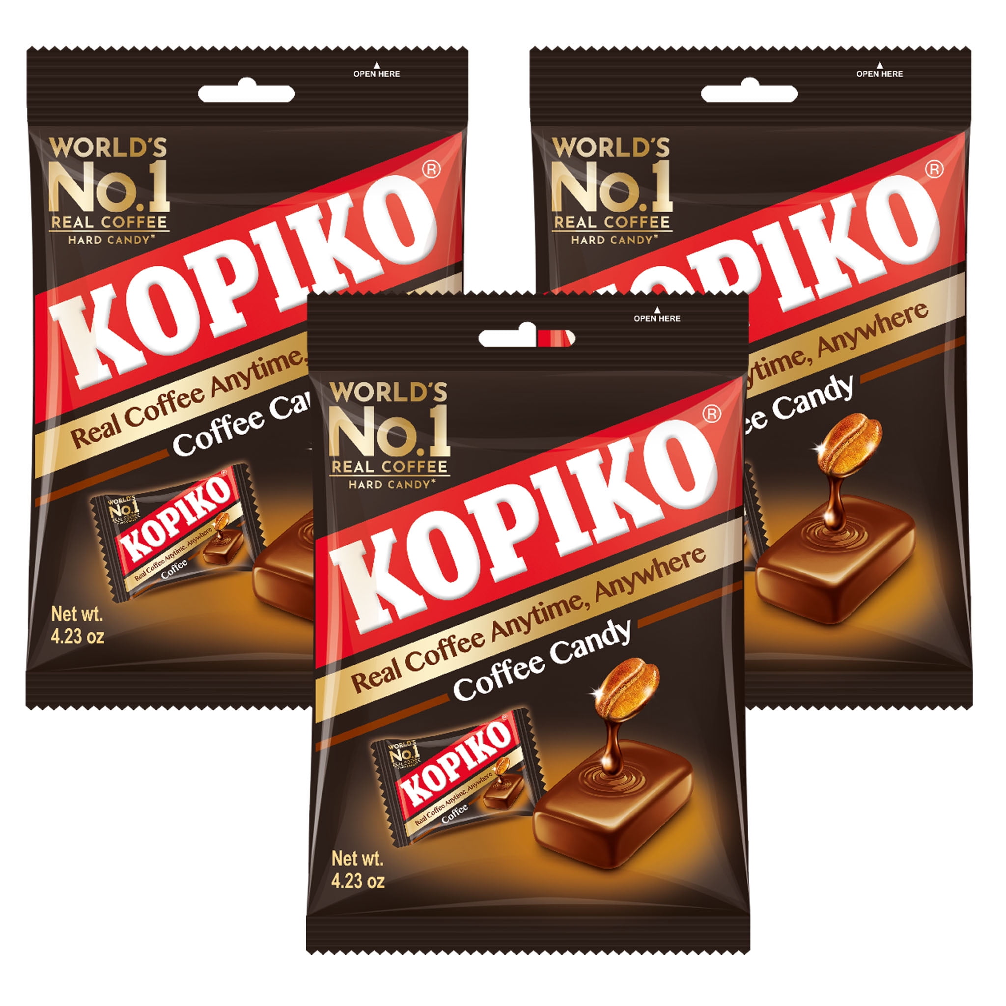 Kopiko Coffee Candy 4.23 oz Bags - Coffee Flavor (Pack of 3)