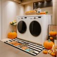 thumbnail image 4 of Pumpkin Fall Kitchen Rugs and Mats Set of 2 PCS, Pumpkins Stripe Autumn Mats for Floor, Bathroom, Fall Home Kitchen Thanksgiving Decorations 17"x47"+17"x30", 4 of 6