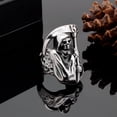 thumbnail image 3 of EeaseCA 1PC Alloy Ring Reaper Scythe Ring Fierce Skull Ring Personalized Retro Ring, 3 of 7