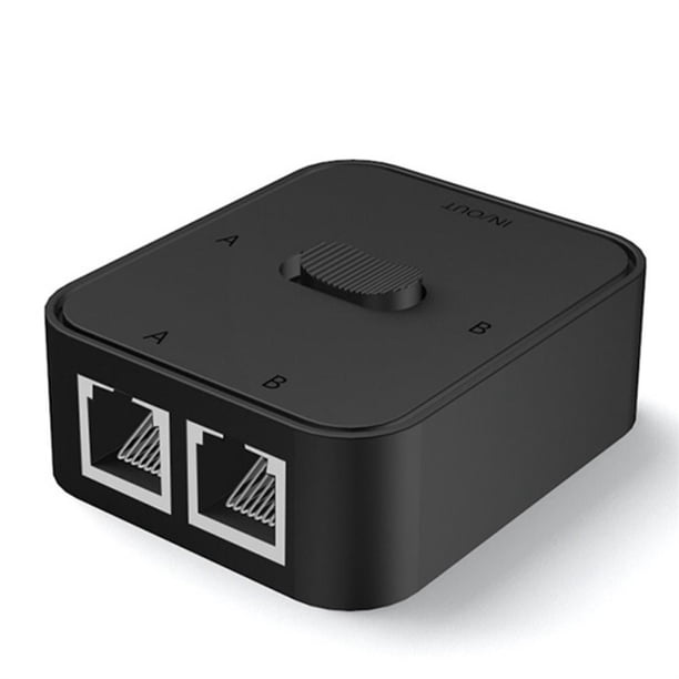 Network Switchable Box 2 Port Rj45 Cat6 Lan Hub Network Switch Box Selector 2 In 1 Out 1 In 2 ...