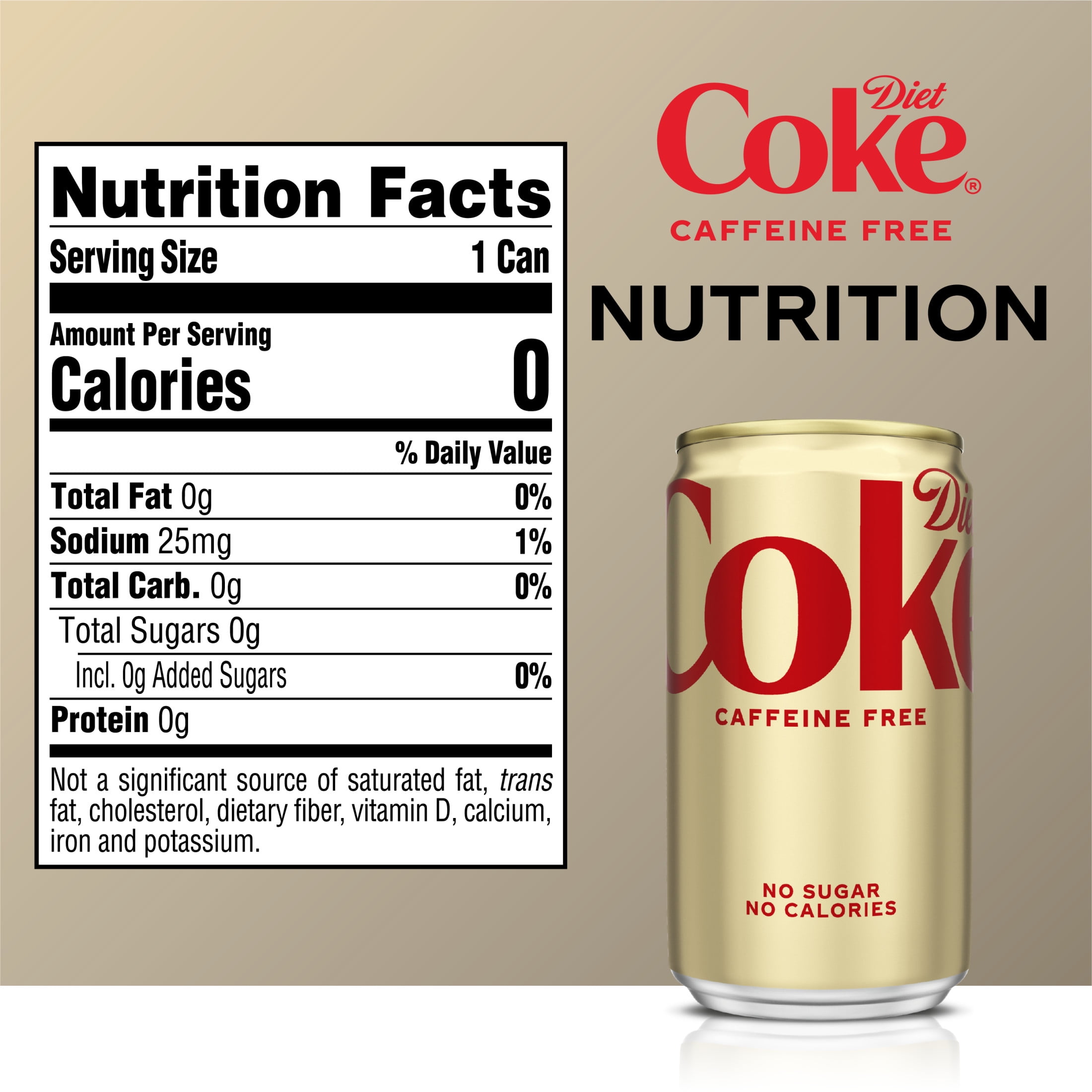 Diet Coke Caffeine-Free Soda Pop Mini Cans, 7.5 fl oz, 6 Pack