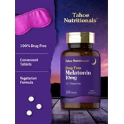 Melatonin 10mg | 150 Tablets | with L theanine | For Men and Women | by Tahoe Nutritionals