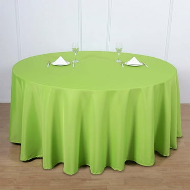Efavormart 10 Pack Round Tablecloth, 120 Inch Stain & Wrinkle Resistant Washable Table Cloth, Decorative Polyester Fabric Table Cover for Banquet, Wedding, Dining- Lime Green