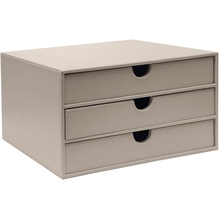 Document Organizer, 3-Drawer File Cabinet Document Storage Box, Office Desktop Filing Organizer, Feather Gray