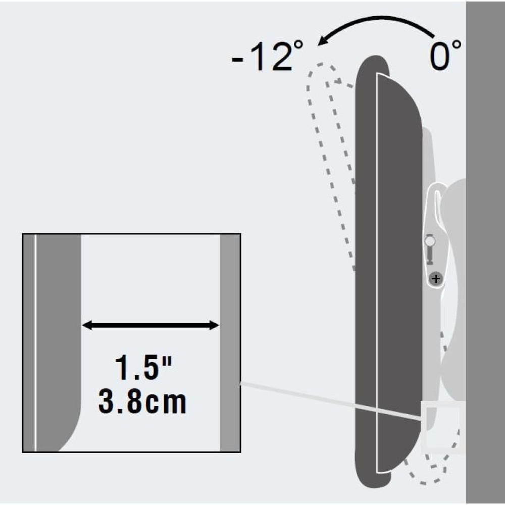 Techly 32" to 60" Tilting LCD/LED TV Wall Mount Tilt +/-12° VESA up to 600x400 mm Holds up to 80 kg, Black