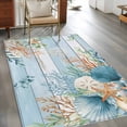 thumbnail image 2 of Hallway Runner Rugs 2.7x5 Ft, Blue Beach Coastal Non Slip Area Rugs for Kitchen Bedroom Entryway, Summer Nautical Coral Shell Botanical Vintage Washable Carpet Runner Rug Floor Mats for Bedroom, 2 of 8