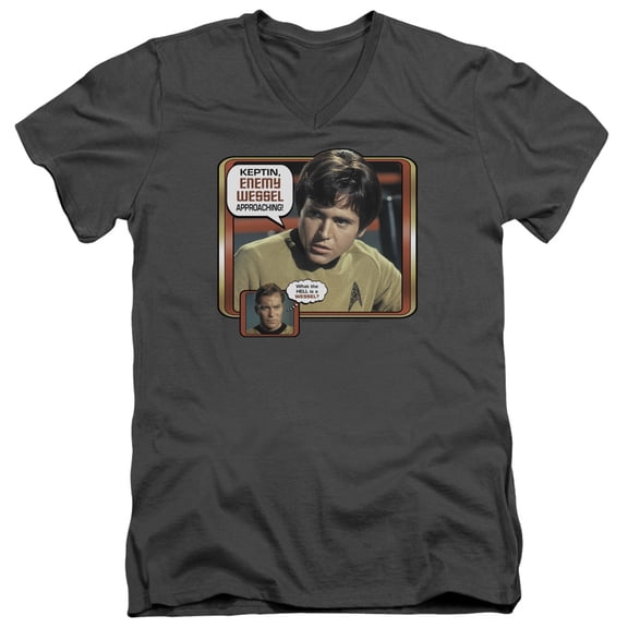 Star Trek Enemy Wessel Adult V-Neck T-Shirt Charcoal