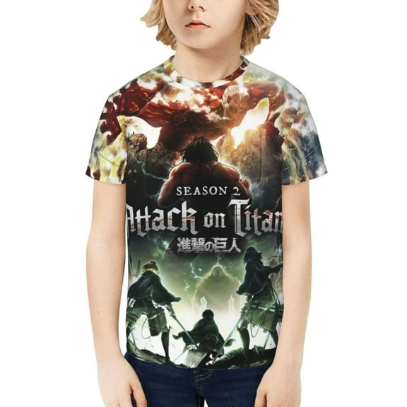 Attack On Titan Kids T-Shirt 3d Printed Graphic T-Shirts Boys And Girls Short Sleeve Shirts For Youth Kids X-Small