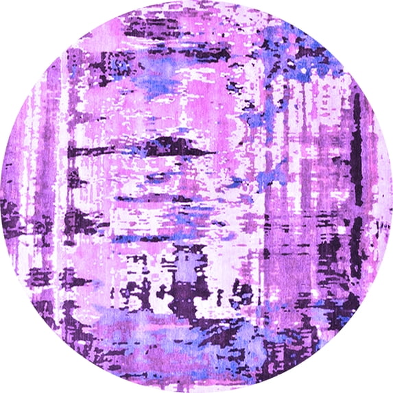 Ahgly Company Indoor Round Oriental Purple Industrial Area Rugs, 4' Round