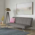 DHP Zoe Convertible Futon Sofa Bed, Linen Upholstery, Grey