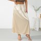 thumbnail image 4 of Vestido interior de satén para mujer, talla grande, cintura elástica, largo, con ribete de encaje, 4 of 7