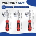 thumbnail image 2 of Uxcell 3Pcs SAE Nut Driver 3/8"-1/2" Bit Driver Socket Screwdriver Non-slip Handle, 2 of 6