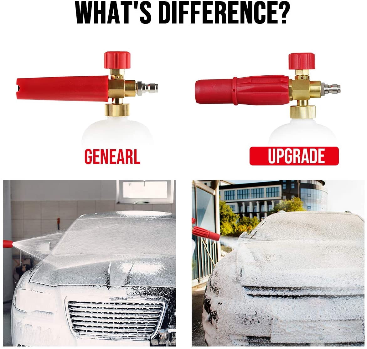 YAMATIC Heavy Duty Foam Cannon, Adjustable Snow Foam Lance, 1/4" Quick Connect, 5 Nozzle Tips