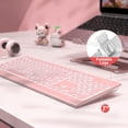 thumbnail image 3 of Teclado SABLUTE con letra grande, retroiluminado, cable, USB, ordenador portátil, rosa, 3 of 8