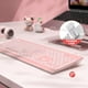 thumbnail image 3 of Teclado SABLUTE con letra grande, retroiluminado, cable, USB, ordenador portátil, rosa, 3 of 8