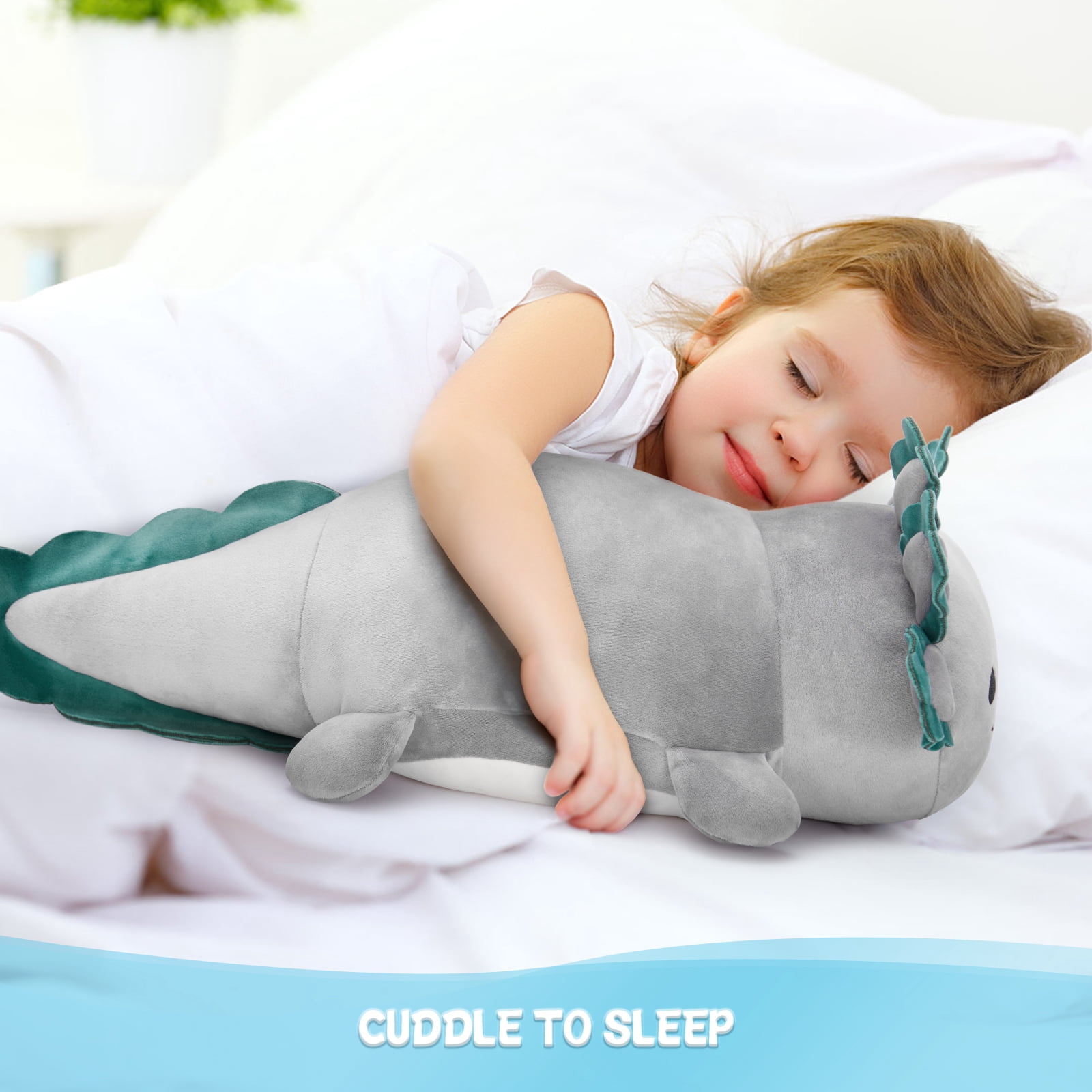 MaoGoLan 23.5" Giant Axolotl Stuffed Animals with 3 Babies Inside Large Axolotl Plush Toy