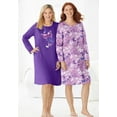 thumbnail image 5 of Dreams & Co. Plus Size 2-Pack Long-Sleeve Sleepshirt, 5 of 6