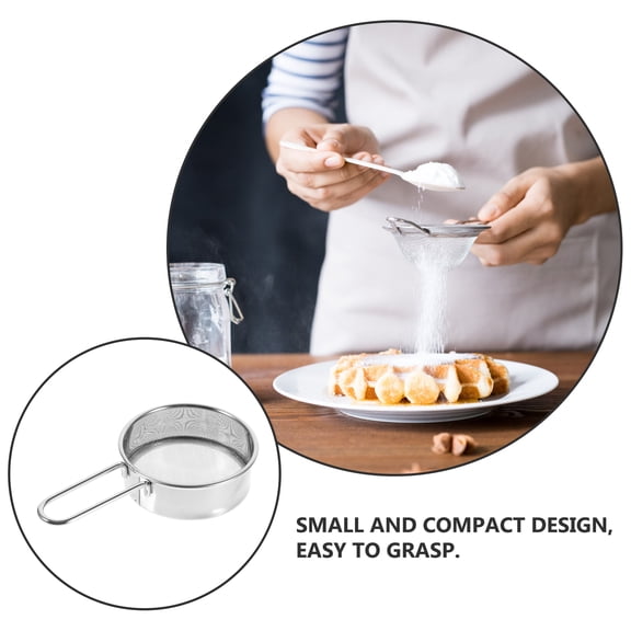 HONMEET Powdered Sugar Sifter Flour Sifter Stainless Steel Sifting Home Users Cooking 1Set