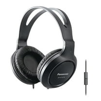 Panasonic Full-Size Over-Ear Wired Long-Cord Headphones, Black, RP-HT161-K