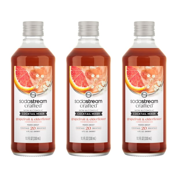 Mezclador de cócteles Sodastream, pomelo y flor de saúco, 330 ml, paquete de 3