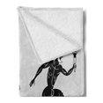 thumbnail image 2 of Retro Soft Flannel Fleece Throw Blanket, Historical Spartan Runners Antique Body Heritage Illustration, Cozy Plush for Indoor and Outdoor Use, 50" x 70", Pale Grey Black, by Ambesonne, 2 of 5