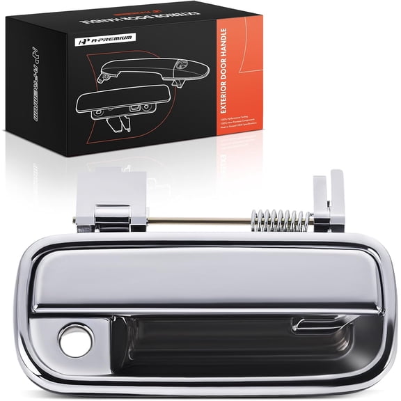 A-Premium Front Right Passenger Side Exterior Door Handle with Keyhole Compatible with Toyota 4Runner 1990-1995, Pickup 1989-1995, Chrome
