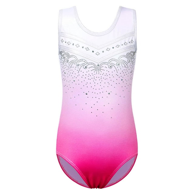 Maillots de gimnasia BAOHULU B254 para niñas 10A blanco/rosa