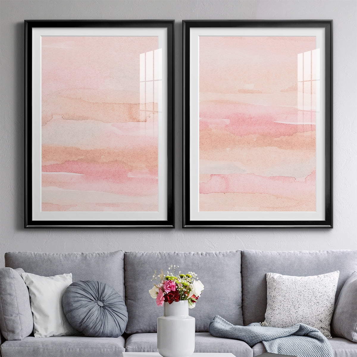 Wexford Home Rose Fade I Premium Framed Print, 30.5" x 42.5" - Ready to Hang, Black (Set of 2)
