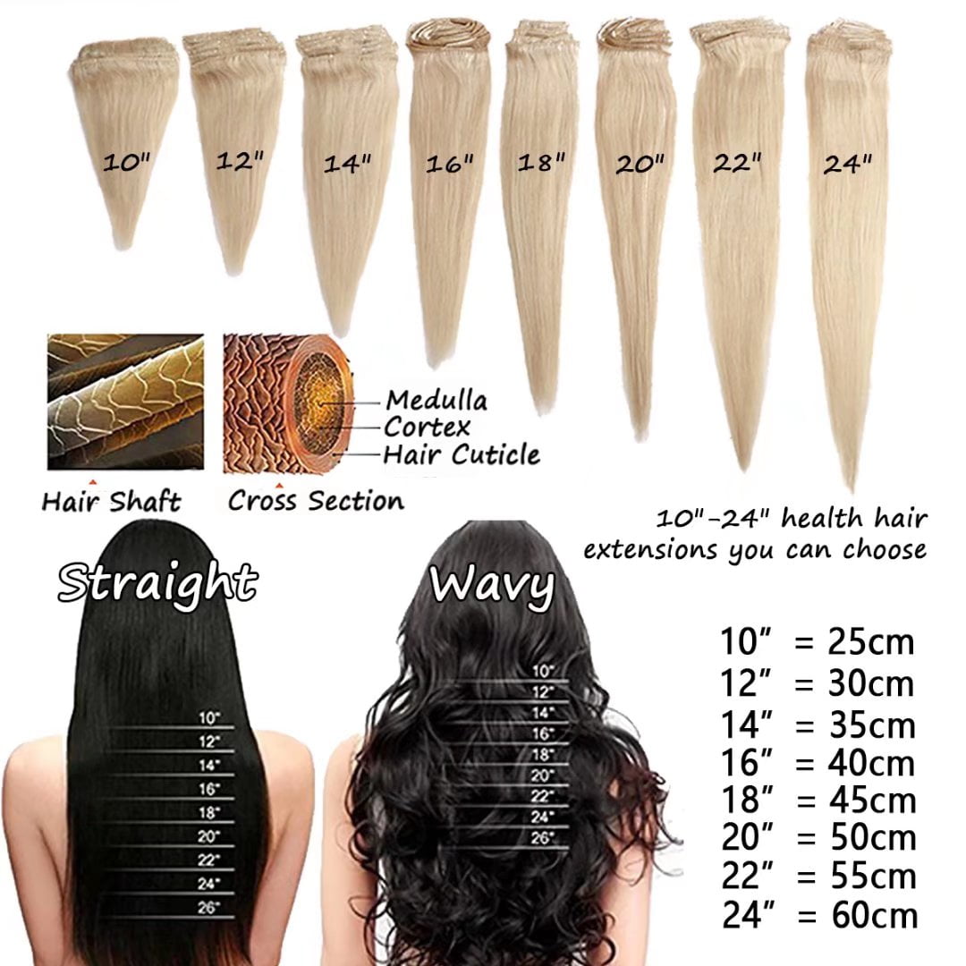 MY-LADY Clip in 100% Remy Human Hair Extensions 8Pcs Full Head Weft Highligh Hairpiece Balayage Blonde Long Straight