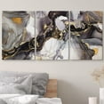 thumbnail image 3 of wall26 Canvas Print Wall Art Set Geometric Pastel Black Gold Smoke Waves Abstract Shapes Illustrations Modern Art Decorative Boho Colorful for Living Room, Bedroom, Office - 24"x36"x3 Panel, 3 of 5
