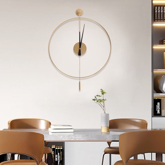 Modern Round Gold Wall Clock Gold Silent Quartz Movement Hollow Design Living Room,Bedroom