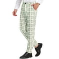 thumbnail image 5 of INSPIRE CHIC Men's Dress Checked Flat Front Business Plaid Formal Pants 30 Green White, 5 of 6