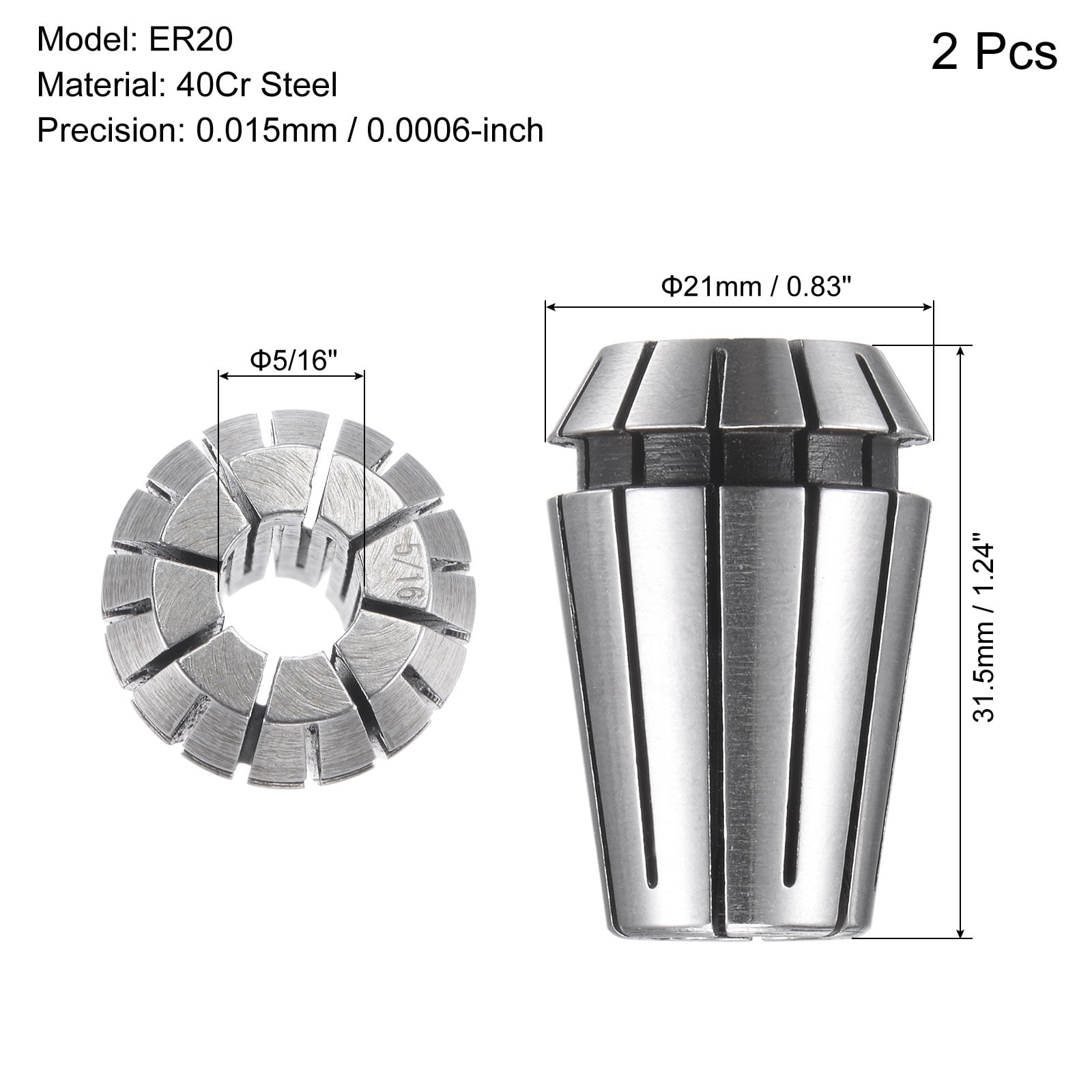 Unique Bargains ER20 Spring Collet Inch Chuck for CNC Engraving Machine 5/16"