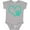 AC-Heather Grey, variant on Teal Heart With Paw Print Boys or Girls Baby Bodysuit