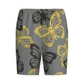 thumbnail image 4 of Naloa Golden Glitter Butterflies Men's Short Pajama Pants, Lounge Comfort Shorts with Elasticized Waistband and Side Pockets - Small, 4 of 9