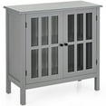 thumbnail image 1 of Costway Buffet de Rangement avec Porte en Verre Console Table Serveur Gris, 1 of 10