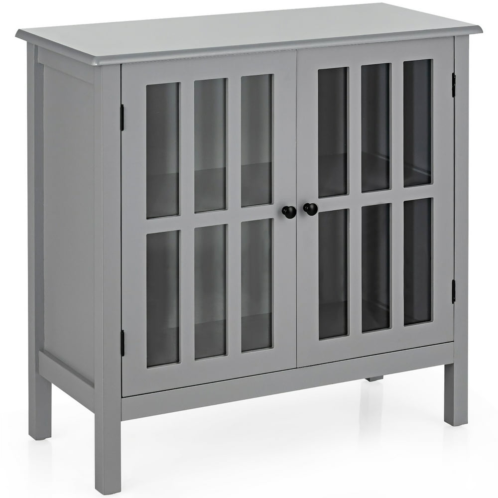 costway-storage-buffet-cabinet-glass-door-sideboard-console-table