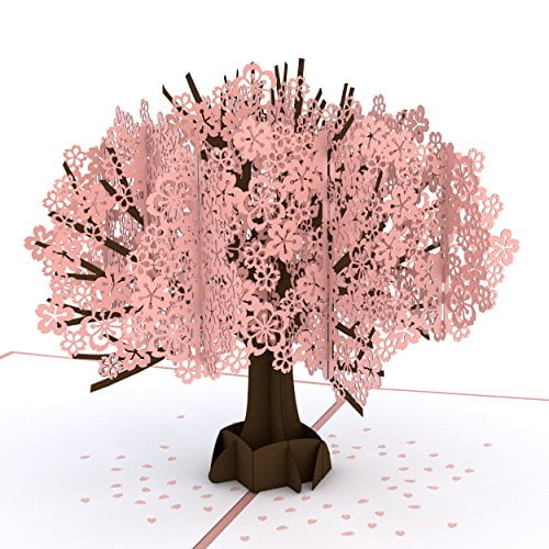 Laser Cut Autumn Blossom with Cat Multipurpose Pop Up Greeting Card 