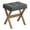 Slate Gray and Brown, variant on SONGMICS Makeup Stool, Padded Vanity Stool, Foot Rest, Solid Wood X Legs, for Bedroom, Closet, Entryway, Summer Sand and Natural Beige